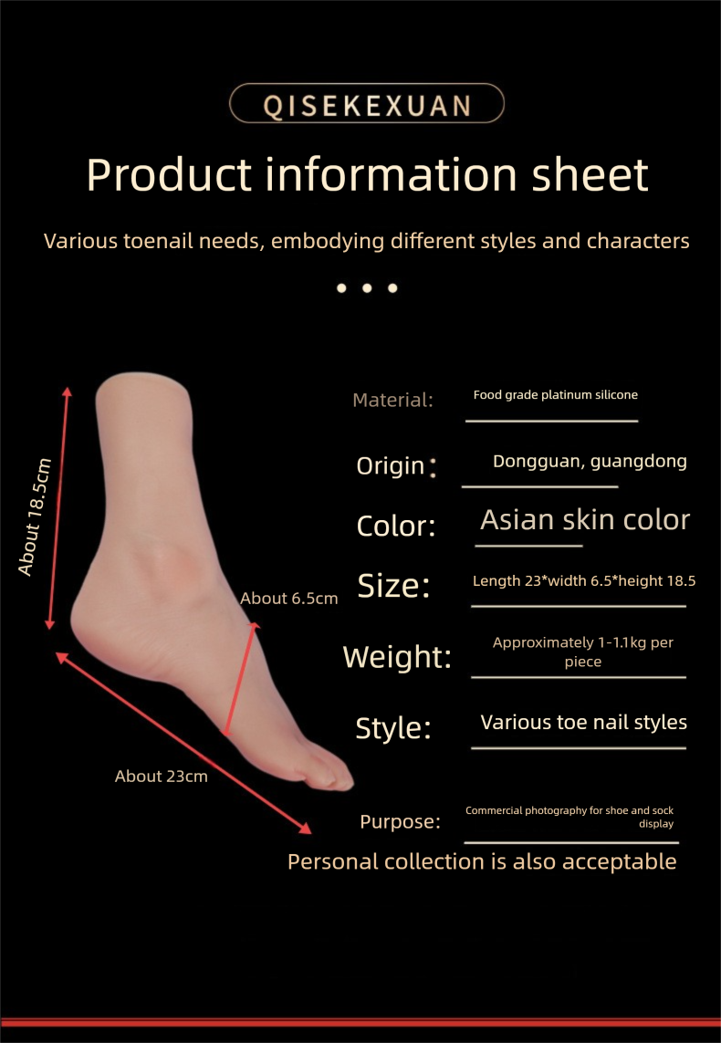 Ultra-Realistic Silicone Foot Model with Professional Nail Art - Museum-Quality Collectible | Size 36